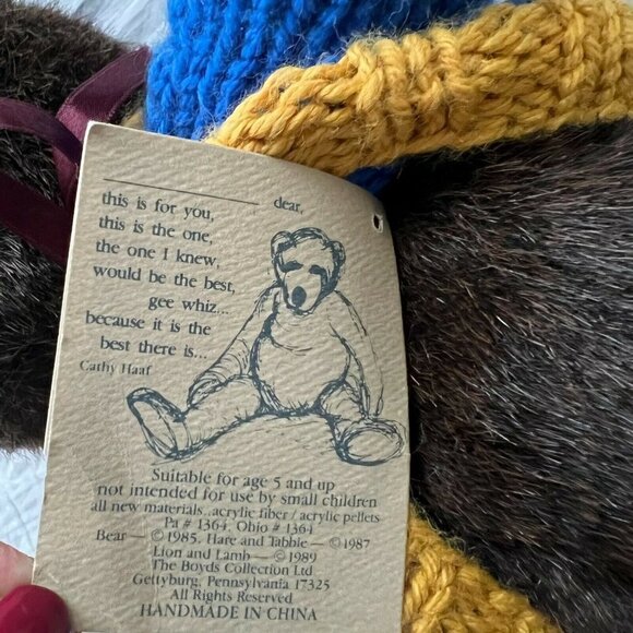 Boyd’s‎ Bears J. B. Bean & Associates Teddy Plush Stuffed Animal Flawed Sweater - Picture 4 of 5